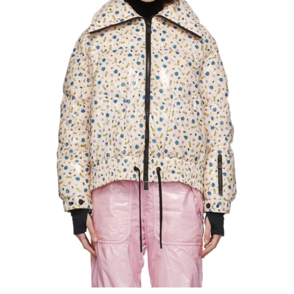 MONCLER GENIUS  Moncler Grenoble Pink Down Printed Chambairy Jacket Sz 2 - Picture 3 of 8